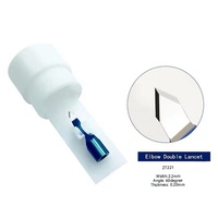 Couteau à kératome double lancette pour coude ophtalmique avec lame en saphir pour chirurgie oculaire