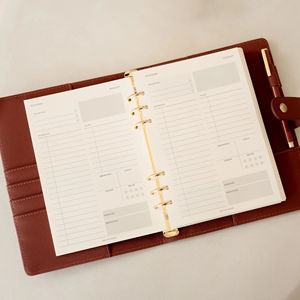 Custom Daily Use A5 Size PU Leather Hardcover <b>Binder</b> <b>Notebook</b> Set Business and Student Diary Loose-leaf - Product Image 5