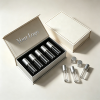 Boîte d'emballage élégante en carton pour parfum, logo personnalisé, kit d'échantillons de luxe pour huile essentielle et parfum