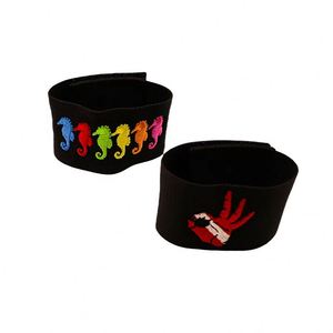 Bracelets en tissu tricoté brodés avec velcro, taille personnalisée, pour campagnes promotionnelles, sangles de bras et de poignet avec velcro - Product Image 3