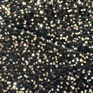 Tissu de luxe en velours brodé de sequins, dentelle réversible, matière pour robe de mariée, 100% polyester extensible et respirant, tricoté - Product Image 3