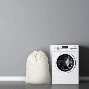Sac à cordon lavable pour hôtel, 100% coton naturel, sac à linge avec poignées - Product Image 5