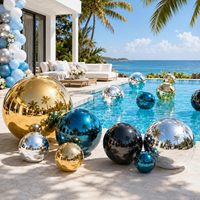 Décoration d'événements géante, ballon gonflable en PVC pour boîte de nuit, fête disco, mariage, sphère flottante dorée argentée, boule miroir gonflable