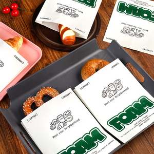 Custom Flat V <b>Shape</b> Bottom Oil Proof Kraft Paper Bag for Food Sandwich Donut Snack Packing Chips Bakery Cookies - Product Image 2