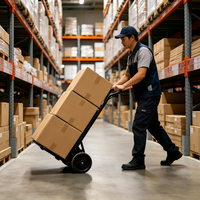 Chariot à plateforme pliable en acier robuste avec roues en caoutchouc solides, chariot de transport portable, chariot de manutention OEM pour la logistique