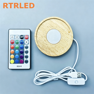 Alas Lampu 3D Kayu dengan Diffuser RGBW CCT Tunable White DIY Alas Lampu LED Kayu untuk Lampu Meja Cetak 3D Bambu Lab - Product Image 3