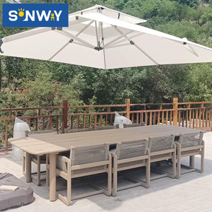 Set da pranzo da giardino in legno di Teak, tavolo e sedie da esterno, sedia da bistrot, Set da pranzo all'aperto - Product Image 3