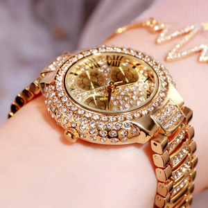 Tww-230420-1 <span class=keywords><strong>2023</strong></span> Nouvelle <span class=keywords><strong>montre</strong></span>-bracelet sportive <span class=keywords><strong>tendance</strong></span> en or pour femmes, <span class=keywords><strong>montre</strong></span> de luxe brillante avec bijoux en diamant pour femmes, design pour filles - Product Image 1
