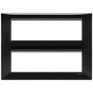 Placca Copri Interruttore a Muro Vimar Nera, Lunghezza 25,5 cm, per Doppia Presa - Product Image 1