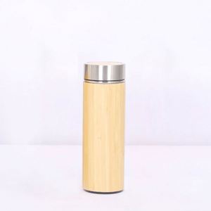 Botellas de Agua con Aislamiento Térmico de Doble Pared de Acero Inoxidable y Bambú Natural, Libres de BPA, a Prueba de Fugas, con Aislamiento Térmico de 12-24 Horas para Té - Product Image 1