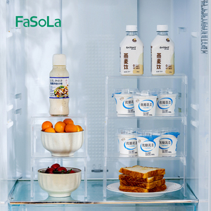 Portaoggetti per frigorifero FaSoLa scaffali in plastica <span class=keywords><strong>trasparente</strong></span> espositore per alimenti scaffale impilabile per spezie da <span class=keywords><strong>cucina</strong></span> - Product Image 1
