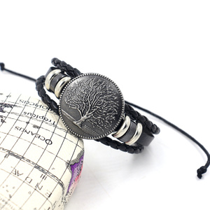 Accessori per ragazzi dimensioni regolabili personalizzato albero della vita Multi-strato Charm braccialetto tessuto a mano per gli uomini - Product Image 5