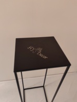 HY Centre de table de salle à manger Vase à fleurs Centre de table floral rectangulaire en métal Centre de table en fer sur pied noir