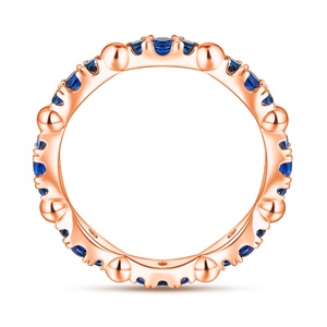 แหวนเงินแท้ชุบทองคำขาวและทองคำประดับด้วยพลอยเพทายสีน้ำเงิน สำหรับผู้หญิง ดีไซน์ทันสมัย เหมาะสำหรับงานแต่งงาน งานหมั้น งานครบรอบ และเป็นของขวัญในงานปาร์ตี้ - Product Image 3