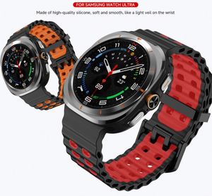 Correa Deportiva de Liberación Rápida para Galaxy <span class=keywords><strong>Watch</strong></span> 8 7 Ultra 47mm, Correa de Reloj de Silicona Transpirable con Múltiples Orificios y Hebilla de Pin - Product Image 5