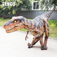 Costume de dinosaure Velociraptor populaire pour l'extérieur, jambes de robot cachées pour les centres commerciaux, les aéroports publics, les garderies, les écoles maternelles