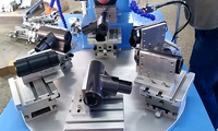 Machine d'impression tampographique rotative PLC à 4 stations pour tee de golf, boule de Noël, porte-bouteille, imprimante tampographique