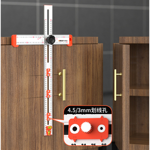 Đa chức năng đấm định vị góc Cai Trị di chuyển kết hợp t-cai trị với thanh trượt chế biến gỗ có thể điều chỉnh công cụ đo lường - Product Image 5