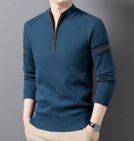 Pull en maille pour homme, col montant zippé, coupe ample, chaud, nouvelle collection automne/hiver 2026, NY