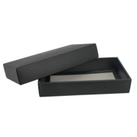 Boîte de luxe noire rigide en deux parties avec couvercle télescopique pour couverts, stylos et bijoux