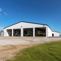 Bâtiment Agricole en Acier Préfabriqué Multi-Usages (Stockage d'Élevage, Grange à Foin, Ferme, Garage, Abri) - Certifié