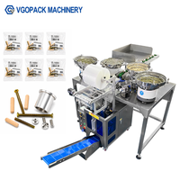 Machine d'emballage de 4 bols avec alimentation manuelle, machine d'ancrage par expansion de courroie, machine d'emballage de kits de vis et de quincaillerie pour meubles
