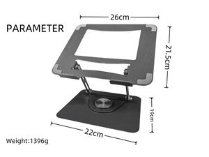 Support pour ordinateur portable pliable de haute qualité, réglable en hauteur, portable, multifonctionnel, durable, rotatif à 360 degrés, support universel en métal - Product Image 6