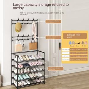 Appendiabiti Monoblocco Multistrato per la Casa con Scarpiera in Metallo dal Design Semplice, Soluzione Multifunzionale da <span class=keywords><strong>Ingresso</strong></span> per Riporre i Vestiti - Product Image 2