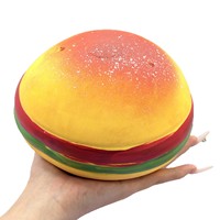 Grand jouet souple en forme de burger en TPR, à remontée lente, anti-stress, simulation alimentaire, pour 14 ans et plus