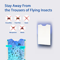 Trampa Adhesiva para Mosquitos, Trampa para Insectos con Luz UV LED, Trampa Silenciosa para Moscas, Mosquitos y Polillas para Interiores, con Almohadillas Adhesivas Reemplazables