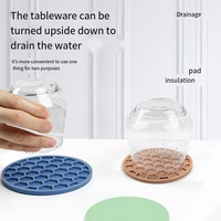 Sous-verres en silicone écologiques antidérapants, lavables, imperméables et résistants à la chaleur, à motif uni, pour la cuisine moderne à domicile (vente en gros)