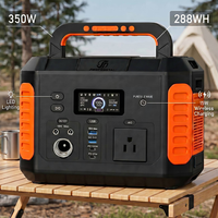Station d'alimentation portable 350W 288Wh avec batterie LiFePO4, onde sinusoïdale pure 120V, AC/DC/USB-C 100W, légère (4,8 kg) pour les voyages