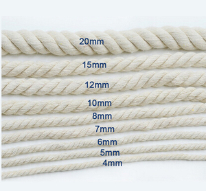 <span class=keywords><strong>Cuerda</strong></span> trenzada de algodón 100% natural, <span class=keywords><strong>macramé</strong></span>, <span class=keywords><strong>3mm</strong></span> - Product Image 2