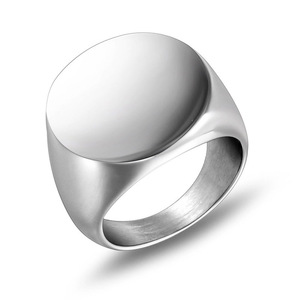 Men's Titanium Steel <b>Ring</b> Round Geometric Design Minimalist Style Gift Jewelry SA156 - Product Image 5