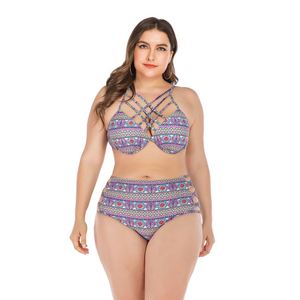 2020 personalizado Sexi venta al por mayor de tamaño de China <span class=keywords><strong>Bikini</strong></span> cintura alta Mujer <span class=keywords><strong>gorda</strong></span> traje de baño - Product Image 3