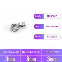 MR83ZZ 3x8x3mm P5 Bantalan Baja Miniatur Alur Dalam Berpelindung Ganda untuk Motor Drone Sikat Gigi Elektrik