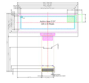 Layar OLED 2.23'' 2.23 inci 2.23 inci resolusi 128x32 24 pin UG-2832ASWCG01 dengan Antarmuka paralel I2C SPI ssd1305 - Product Image 6