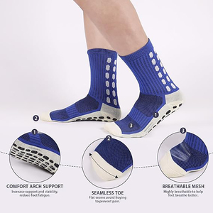 Chaussettes de football personnalisées en tricot pour hommes, respirantes, antidérapantes et amorties, de la marque Glacier Wholesale. - Product Image 3