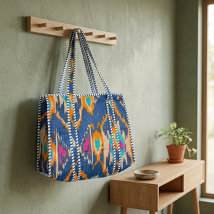 Bolsas de tela acolchadas de algodón con estampado a mano, estilo rústico francés, de gran capacidad, multifuncionales, para viajes, alimentos, joyas y almacenamiento. - Product Image 2