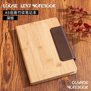 Custom Stock <b>A5</b> Creative Stitching Magnetic Buckle Business Enterprise Wooden Custom Eco-Friendly Cork PU <b>Notepad</b> Notebook - Product Image 2