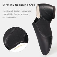 Sepatu Dansa Jazz Dynadans Slip On Kulit PU Sol Karet Datar Unisex untuk Anak-anak