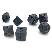 Nouvel ensemble de dés polyédriques DND en acrylique noir mat dépoli, 7 pièces, pour jeux de rôle RPG Dragon