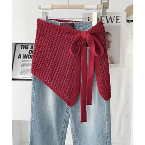 17 Years Factory Custom logo <strong>Crochet</strong> Sexy Wrap <strong>Skirt</strong> Side Tie Knit <strong>Mesh</strong> Bikini Cover up Adjustable Waist <strong>Skirt</strong> for Women - Product Image 6