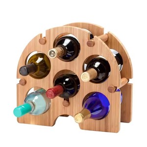 Estante para Vino de Bambú para 6 Botellas, Exhibidor de Vino Independiente para Mostrador, Cocina, Bar, Comedor, Restaurante, Despensa - Product Image 3