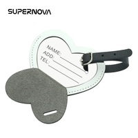 Étiquette de bagage en cuir double face personnalisée étiquette de nom de voyage vierge par sublimation cadeau de nouveauté
