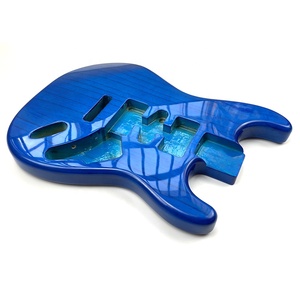 Cuerpo de guitarra DIY de fresno con acabado transparente azul - Product Image 3