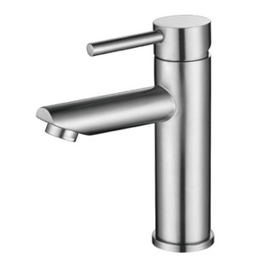 Single Handle Basin Faucet 304 Stainless Steel <b>Brushed</b> Modern <b>Deck</b> Mounted Single Hole Spout Reach 5.0-6.9in - Product Image 2