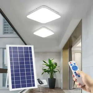 Lámpara solar de 100W, luz de techo solar para interiores con control remoto para exteriores, IP65, impermeable, iluminación de jardín para garaje, luz led solar