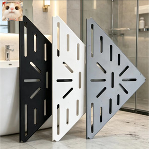 Aluminum Alloy Corner Mounted Bathroom Shelf 50X30CM Minimalist Design Durable Wall <b>Storage</b> For <b>Shower</b> Room - Product Image 2