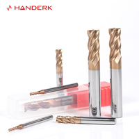 HANDERK HRC55 Ensemble de fraises en carbure de tungstène à 4 cannelures Fraise plate pour CNC